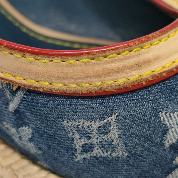 Louis Vuitton Denim Monogram Wedge Espadrilles with Bow - Size 38 - Picture 7 of 10